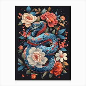 Snakes And Flowers Canvas Print