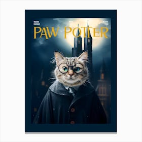 Paw Potter - cat, cats, kitty, kitten, cute, funny, animal, pet, pets Canvas Print