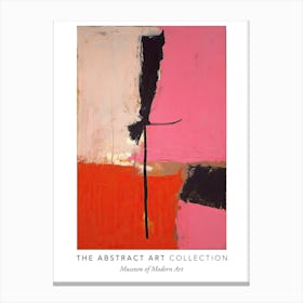 Pink And Black Abstract Painting 3 Exhibition Poster Canvas Print