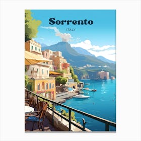 Sorrento Italy Coastside Modern Travel Art Canvas Print