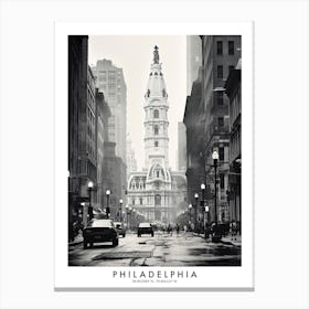Poster Of Philadelphia, Black And White Analogue Photograph 1 Canvas Print
