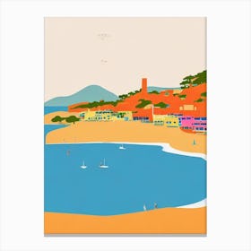 Cala Bassa Beach Ibiza Spain Midcentury Canvas Print