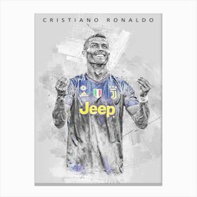 Cristiano Ronaldo Juventus Portrait Sketch Canvas Print