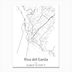 Riva Del Garda,Italy Minimalist Map Stampe su tela