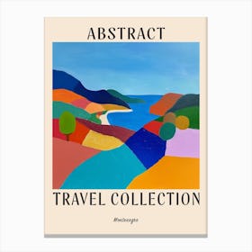 Abstract Travel Collection Poster Montenegro 2 Canvas Print