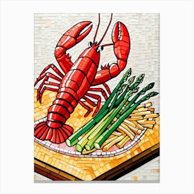 Lobster On A Plate 5 Canvas Print