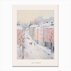 Dreamy Winter Painting Poster Oslo Norway 2 Canvas Print