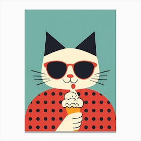 Ice Cream Cat Canvas Print