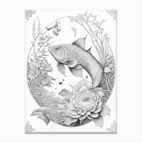 Ginrin Koi Fish Haeckel Style Illustastration Canvas Print