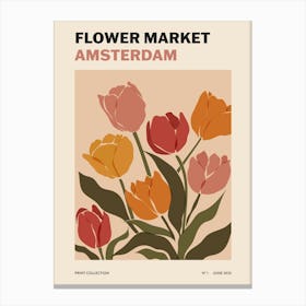 Amsterdam Flower Market Canvas Print