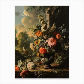 Baroque Floral Still Life Statice 2 Canvas Print