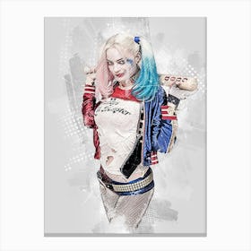 Harley Quinn Suicide Squad Painting Canvas Print