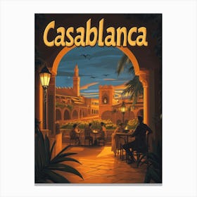 Aihrgdesign A Mid Century Modern Travel Poster For Casablanca 1 Canvas Print