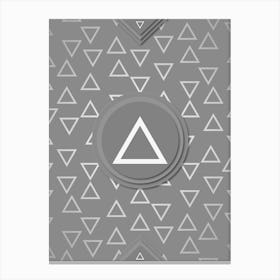 Geometric Glyph Sigil with Hex Array Pattern in Gray n.0061 Canvas Print