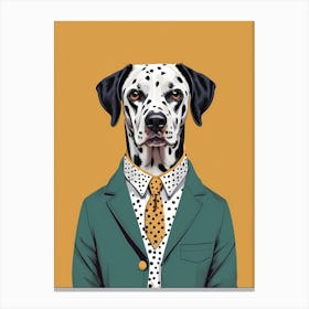 Dalmatian Dog Portrait In A Suit (31) Canvas Print