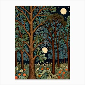 William Morris Night In The Forest 4 Canvas Print