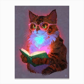 Cat Reading Book 3 Canvas Print