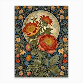 William Morris Flowers In The Moonlight Canvas Print