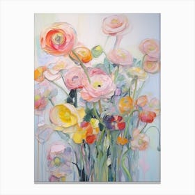 Abstract Flower Painting Ranunculus 1 Canvas Print