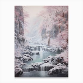 Dreamy Winter Painting Plitvice Lakes National Park Croatia 2 Canvas Print