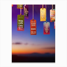 A Collection Of Multilingual Thank You Tags Each Featuring A Different Typeface And Script Parked (4) Canvas Print