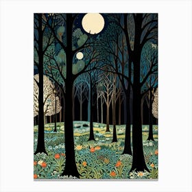 William Morris Moonlight In The Forest 9 Canvas Print