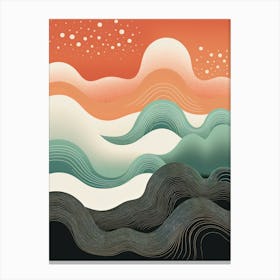 Abstract Mirage; Vintage Risograph Illusions Canvas Print