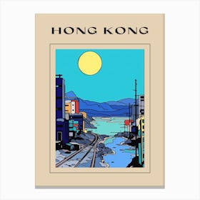 Minimal Design Style Of Hong Kong, China 3 Poster Canvas Print