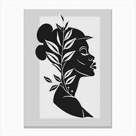 Portrait Of A Woman With Leaves 15 Canvas Print