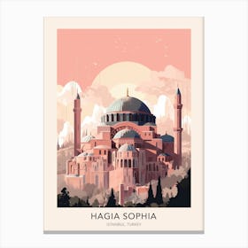 Hagia Sophia Istanbul Turkey Travel Poster Canvas Print