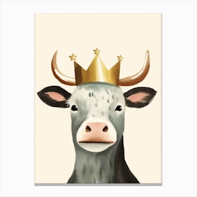 Little Cow 4 Wearing A Crown Canvas Print