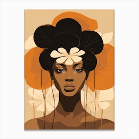 Black Woman With Flowers 1 Canvas Print