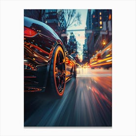 Speeding Sports Car In The City Canvas Print