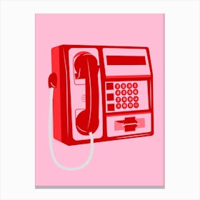 Pink phone Canvas Print
