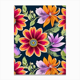 Floral Seamless Pattern 2 Canvas Print