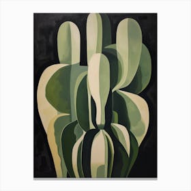 Modern Abstract Cactus Painting Devils Tongue Cactus 1 Canvas Print