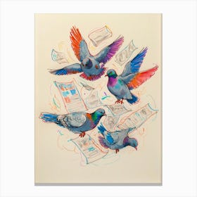 Pigeons Flying 1 Canvas Print