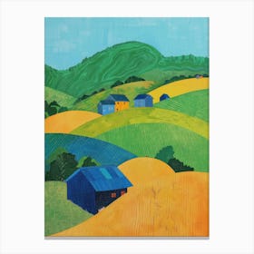 Barns And Fields Canvas Print