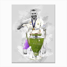 Karim Benzema Real Madrid Street Art Canvas Print