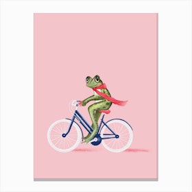 Cycling Froggy Canvas Print