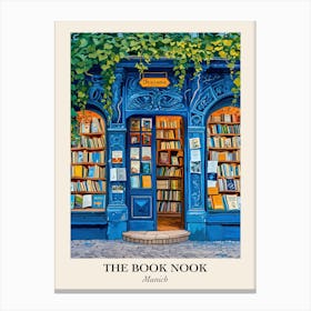 Munich Book Nook Bookshop 4 Poster Canvas Print