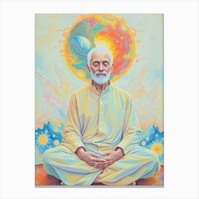 Old Man In Meditation Canvas Print