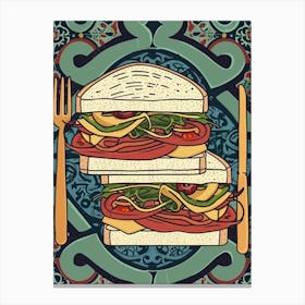 Club Sandwhich On A Decadent Background  Canvas Print