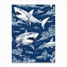 Sharks In The Sea 2 Canvas Print