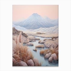 Dreamy Winter Painting Tongariro National Park New Zealand 1 Canvas Print