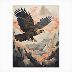 Red Tailed Hawk 3 Gold Detail Painting Canvas Print
