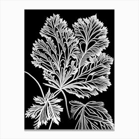 Parsley Leaf Linocut 3 Canvas Print