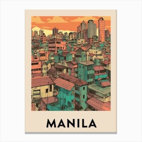 Manila 4 Vintage Travel Poster Canvas Print