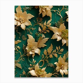 Gold Floral Wallpaper 1 Canvas Print