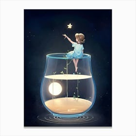 Little Girl In A Bowl Canvas Print